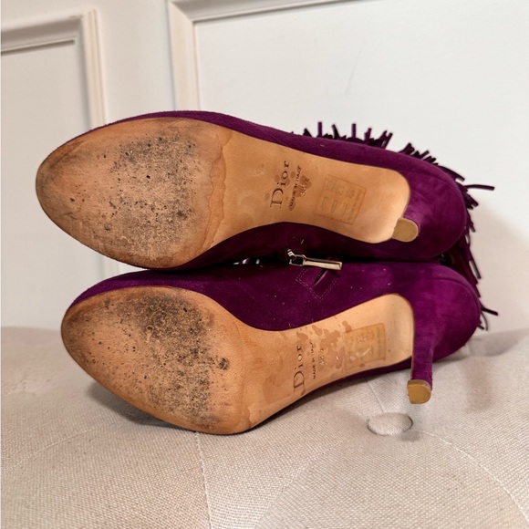 Christian Dior stiletto booties with fringe. Royal purple size 38.2 - Picture 3 of 6